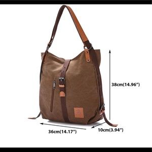 Joseko brown canvas convertible tote/backpack, never used, great condition.
